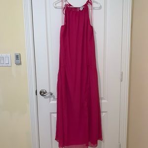 Hot pink maxi dress halter top
